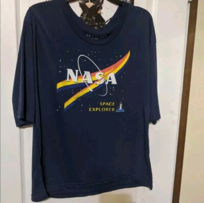 Fifth Sun NASA Space Explorer 3/4 Sleeve Dolman Tunic T-shirt Navy Blue Size XL
