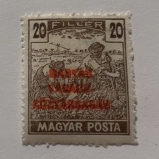ERROR 1919 HUNGARY MINT STAMP #210 MAGYAR TANACSKOZTARSASAG BLURRED OVERPRINT
