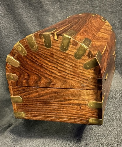 Vintage Handcrafted Wooden Wood Treasures Keepsakes Box 9.5”D - Picture 8 of 19