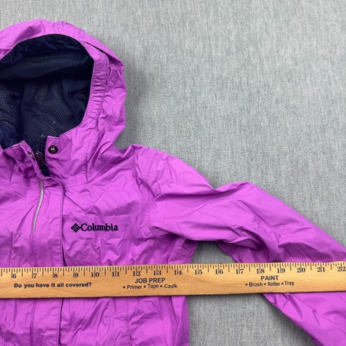 Columbia Jacket Youth Girls XS 6 Purple Arcadia Omni Tech Waterproof Rain Coat - Picture 6 of 15