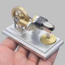 EngineXpert J06C Mini Horizontal Stirling Engine Model with Brass Flywheel