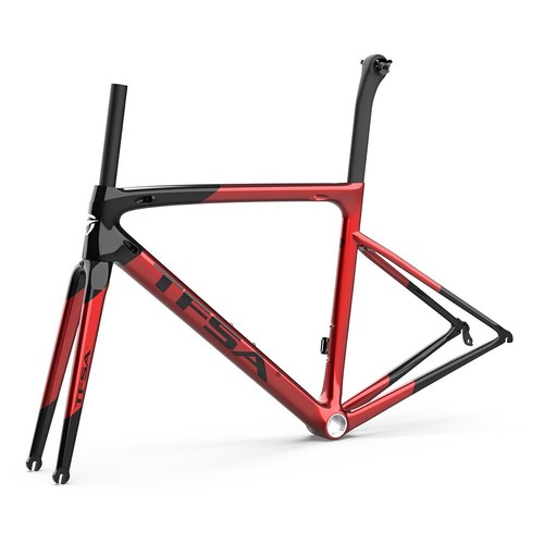 Carbon Fibre Bicycle Frame Fit Both Di2 and Mechanical Road Bike Frameset Red - Picture 26 of 37