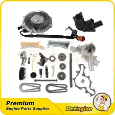 Timing Chain Kit Water Pump w/Fan Clutch Thermostat Assembly Fit 07-10 Ford 4.0L
