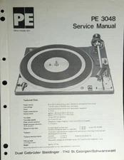 Dual PE 3048 Turntable Service Manual Record Changer Pioneer Thorens BIC