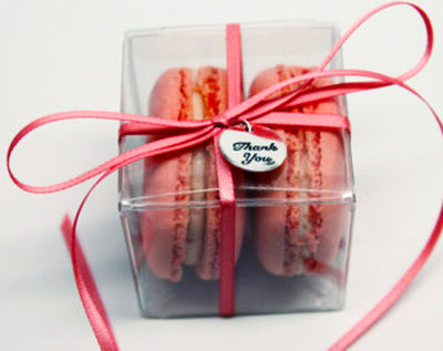 10 x 7cm square Bomboniere favour clear PVC box wedding gift cup cake, give away
