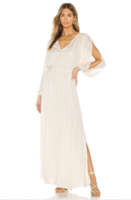 Sundress Laura Dress Maxi Saint Barth Coconut White Embellished XS/S NWT $147