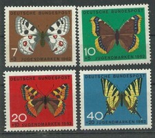 Germany Bundes rep. 1962 year MNH(**) Mi.# 376-79 butterfly