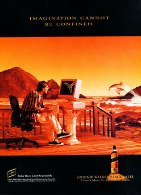 JOHNNIE WALKER WHISKY AD #6 RARE 1996 ''IMAGINATION CANNOT BE CONFINED''