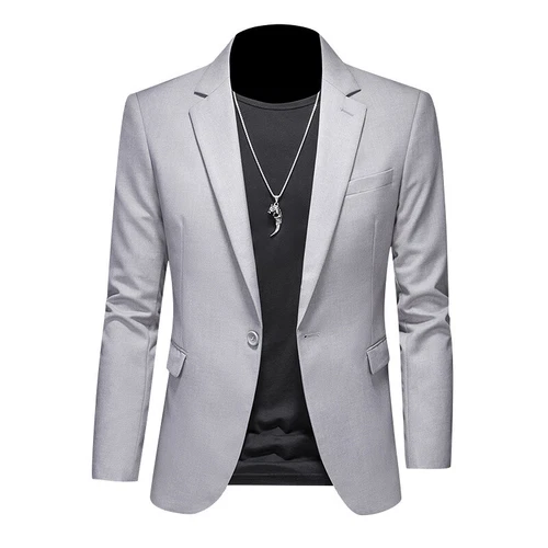 Men's Jacket Suit Blazer Slim-Fit Suit Wedding Business Dress Casual Suit Tops - Picture 3 of 31