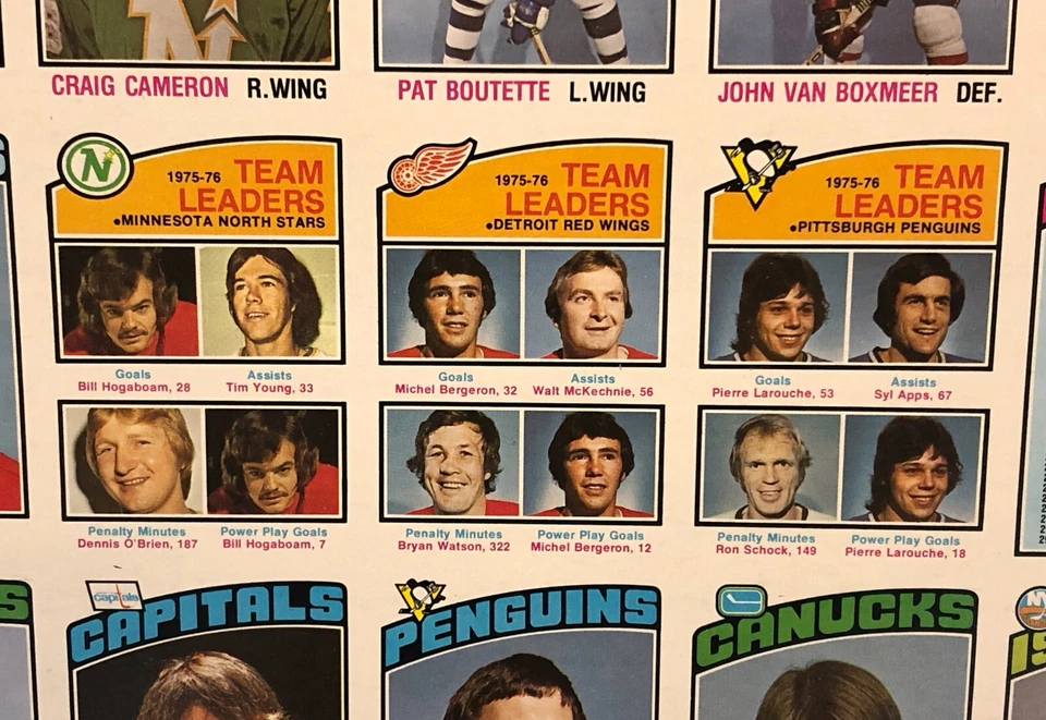 1976-77 OPC O-Pee-Chee Hockey Trading Card Uncut Sheet Set 28"x43" Vintage RARE! - Bild 3 von 4