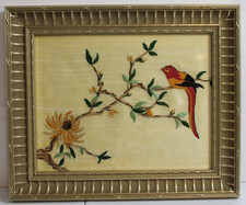 Paragon Far East Needlepoint Embroidery chrysanthemum with bird framed18x15x1.5