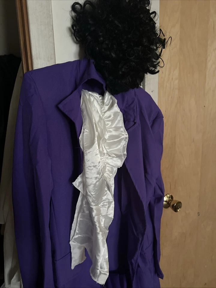 Disfraz de cantante pop púrpura Rain Prince Rocking años 80 adulto Foto 2 de 4