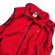 VTG REI Fleece Vest Mens L Red Made in USA Gorpcore Full Zip Outdoorsy Camping