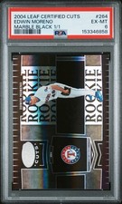 2004 LEAF CERTIFIED CUTS MARBLE BLACK 1/1 #264 EDWIN MORENO ROOKIE RC 1/1 PSA 6