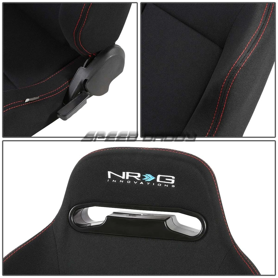 NRG 2 TYPE-R RED STITCHES RACING SEAT+LOW-MOUNT BRACKET FOR 03-09 NISSAN 350Z Z Foto 4 de 4