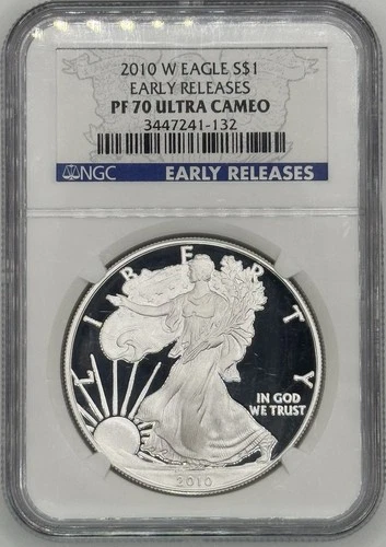 2010-W $1 Proof American Silver Eagle NGC PR 70 UC Early Releases