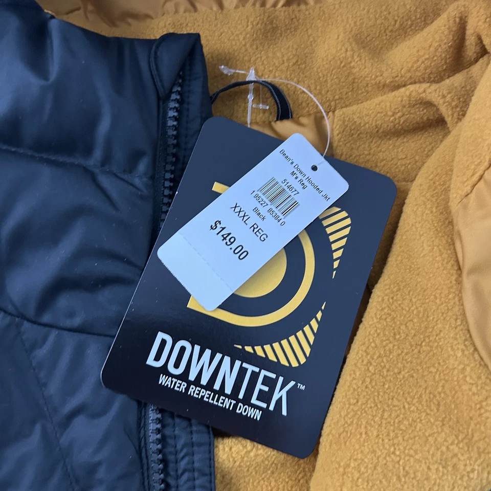 NEW L.L. Bean Downtek 650 Down Hooded Winter Jacket Men's 3XL Black $149 - Image 3 of 4