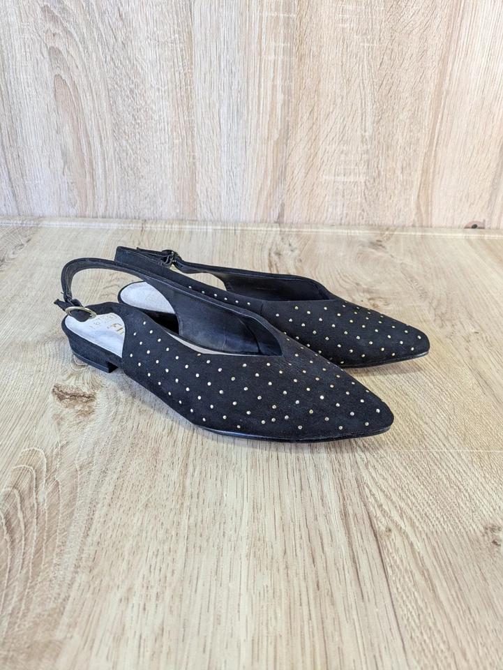 Firetrap Mujer Zapatos con Cordones Planos Talla 6 EU 39 Negro Dorado Tachuelas Tacón Bajo Foto 3 de 4