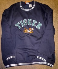 NWT Men's Vintage Disney Store Tigger Sweater XXL Navy Blue Pullover Embroidered