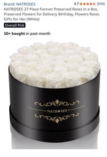 27 Piece Forever Preserved Roses in a Box, Preserved Flowers for Delivery Birthd