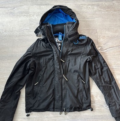 Superdry Windcheater Herrenjacke, Größe M in schwarz, blau Reißverschluss