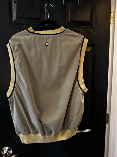 Golf Vest Size L Mens E Magrath Beige Gray Black Pattern Windbreaker Layering - Picture 5 of 9