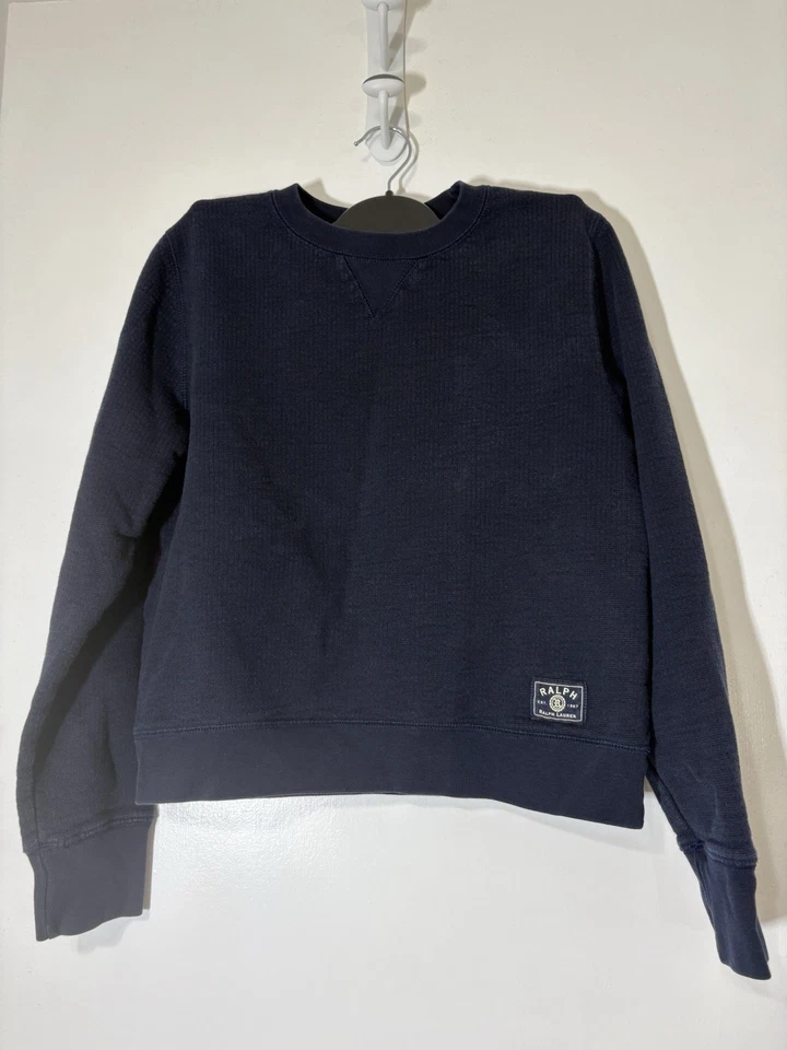 Suéter Ralph Lauren Niños Cómodo en Azul Marino Mezcla de Algodón Otoño/Invierno Logo Talla S Foto 3 de 4