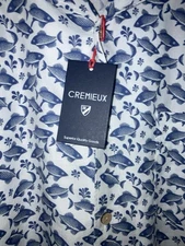 New $95 Daniel Cremieux Shirt Men's Large Classic Blue White Fish Theme