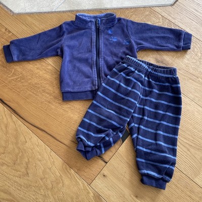 Baby Outfit Set Jacke Weste Hose Plüsch Nicki lupilu Gr. 62/68 blau