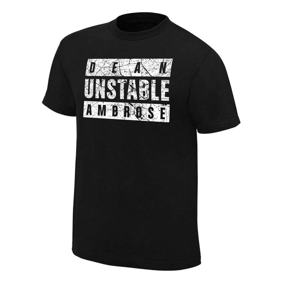 Wrestling Entertainment DEAN AMBROSE UNSTABLE AMBROSE BLACK T-SHIRT ALL SIZES