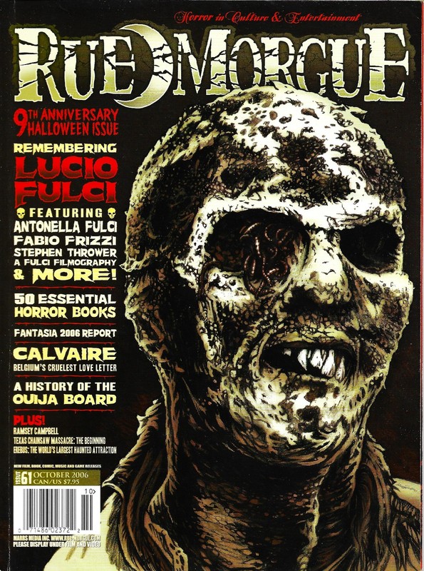 Rue Morgue #61, October 2006, interviews with Antonella Fulci, Fabio Frizzi