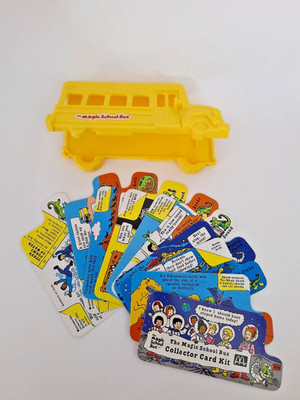 Vintage 1994 Mc Donalds Magic School Bus Toy Collector Card sets 