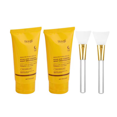 2x Kojic Acid Turmeric Collagen Peel-Off Mask Night Wrapping Mask Fade Wrinkles