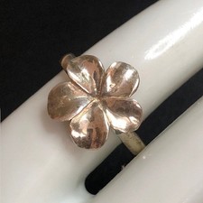 B2204 Sterling Silver Plumeria Flower Ring Size 7 Hawaiian Floral Band 925 sz 9