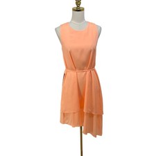 The Limited Peach Asymmetrical Layered Sleeveless Shift Dress Size S Wedding