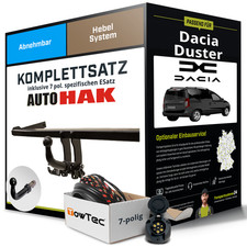 Für DACIA Duster I Phase 1 Typ HS_ Anhängerkupplung abnehmbar +eSatz 7pol 10-