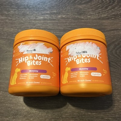 2x Zesty Paws Hip & Joint Mobility Bites for Dogs 90ct (180 Total) Duck 12/26