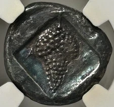 Cilicia Soloi AR Stater 400-350 BC Athena Grape Cluster NGC XF