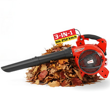 Laubbläser Laubsauger Benzin 3in1 1PS 0,8 kW 27,2 cm³ Fangkorb Trage Laubgebläse