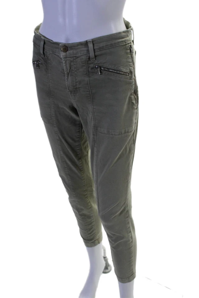 J Brand Womens Cotton 6 Pocket Mid-Rise Button Close Skinny Pants Green Size 28 - Image 2 of 4
