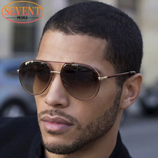 Steampunk Oversized Pilot Sunglasses Men Luxury Vintage Double Bridge Driving