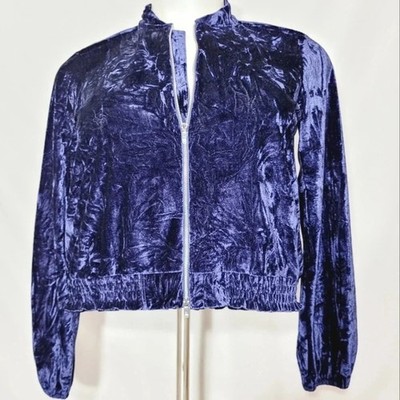 SMALL Josie Velvet Crush Jacket Navy Blue NWT