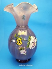 Fenton hand painted by F. Enock 96 of 1500 Lavender Satin L.E. Vase