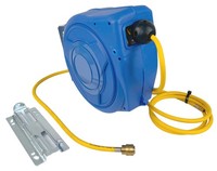 Druckluftschlauch Gelb 15 Meter Gummi-Pvc Mit Automatik-Schlauchaufroller DSA-15