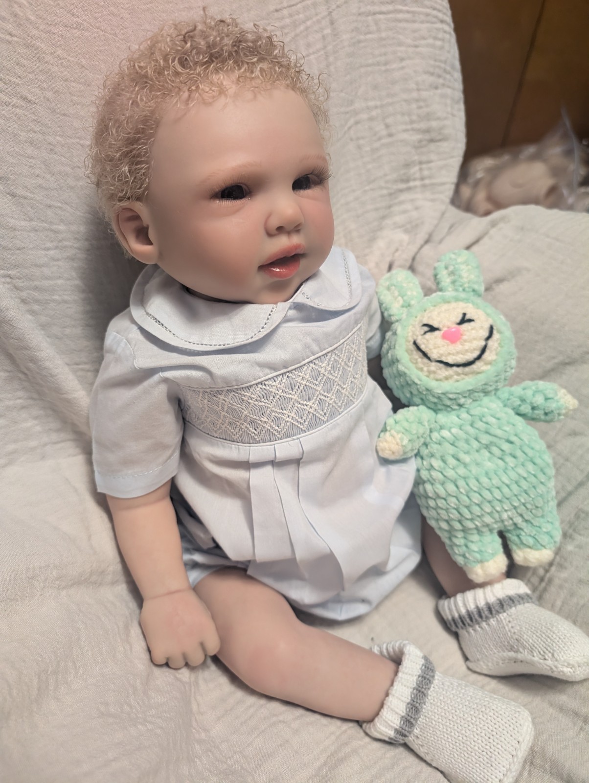 LACI CHRISTINE REBORN DOLL NURSERY  20" REBORN BOY DOLL L**KYLE** ROOTED MOHAIR