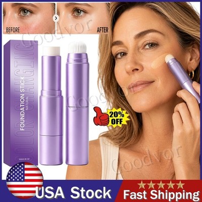 Facelove Foundation Stick, Changing Foundation Stick, 2-in-1 Waterproof & Long