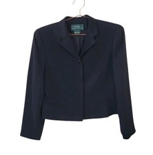 Pre-Owned LAUREN RALPH LAUREN 10 Black Button Front Blazer Jacket Women