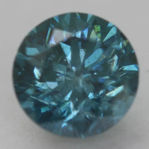 0.07 Carat Fancy Vivid Blue Round Brilliant Natural Enhanced MINED Diamond 2.63m