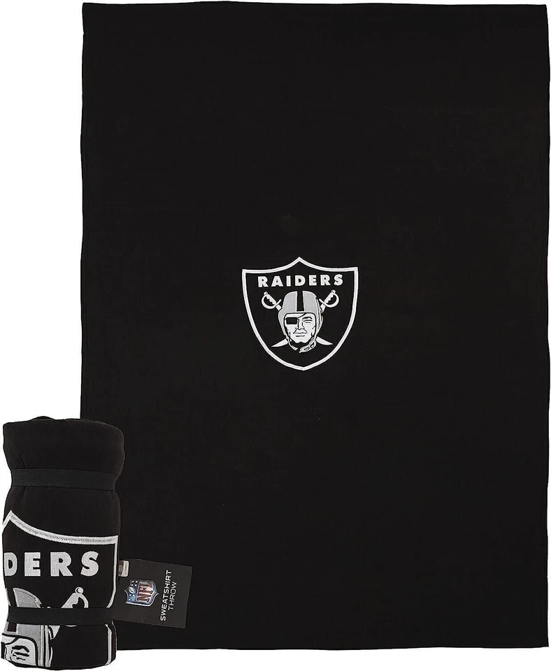 Manta de tiro de los Raiders de Las Vegas, diseño de sudadera, logotipo bordado,... Foto 2 de 4