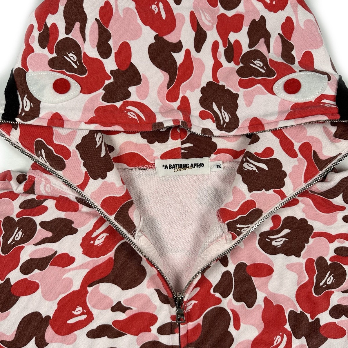 BAPE Hiroshima Store Exclusive Camo Shark Hoodie OG 2008 sz XL